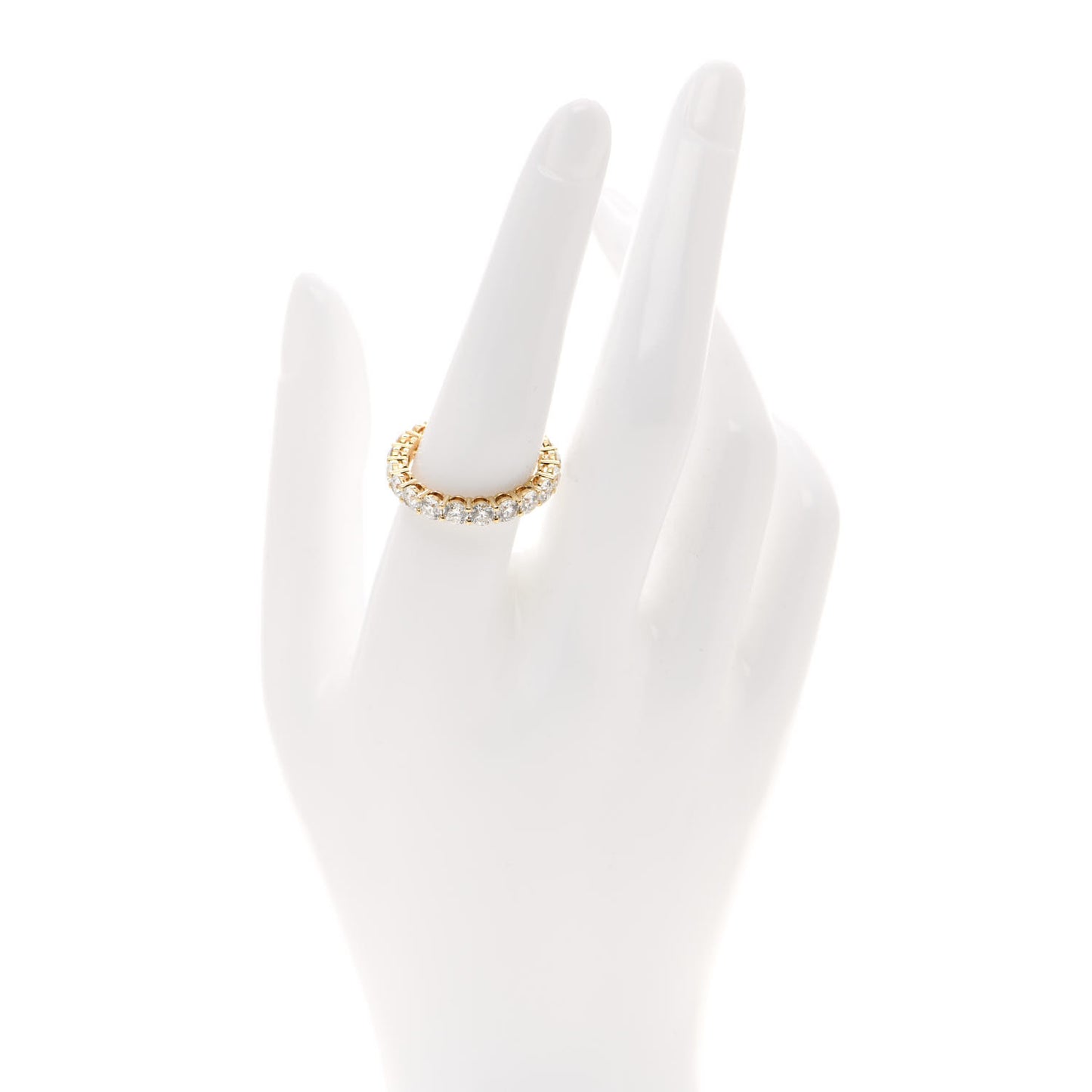 18K Yellow Gold Diamond 3.35ctw 3.5mm Embrace Eternity Band Ring 56 7.75