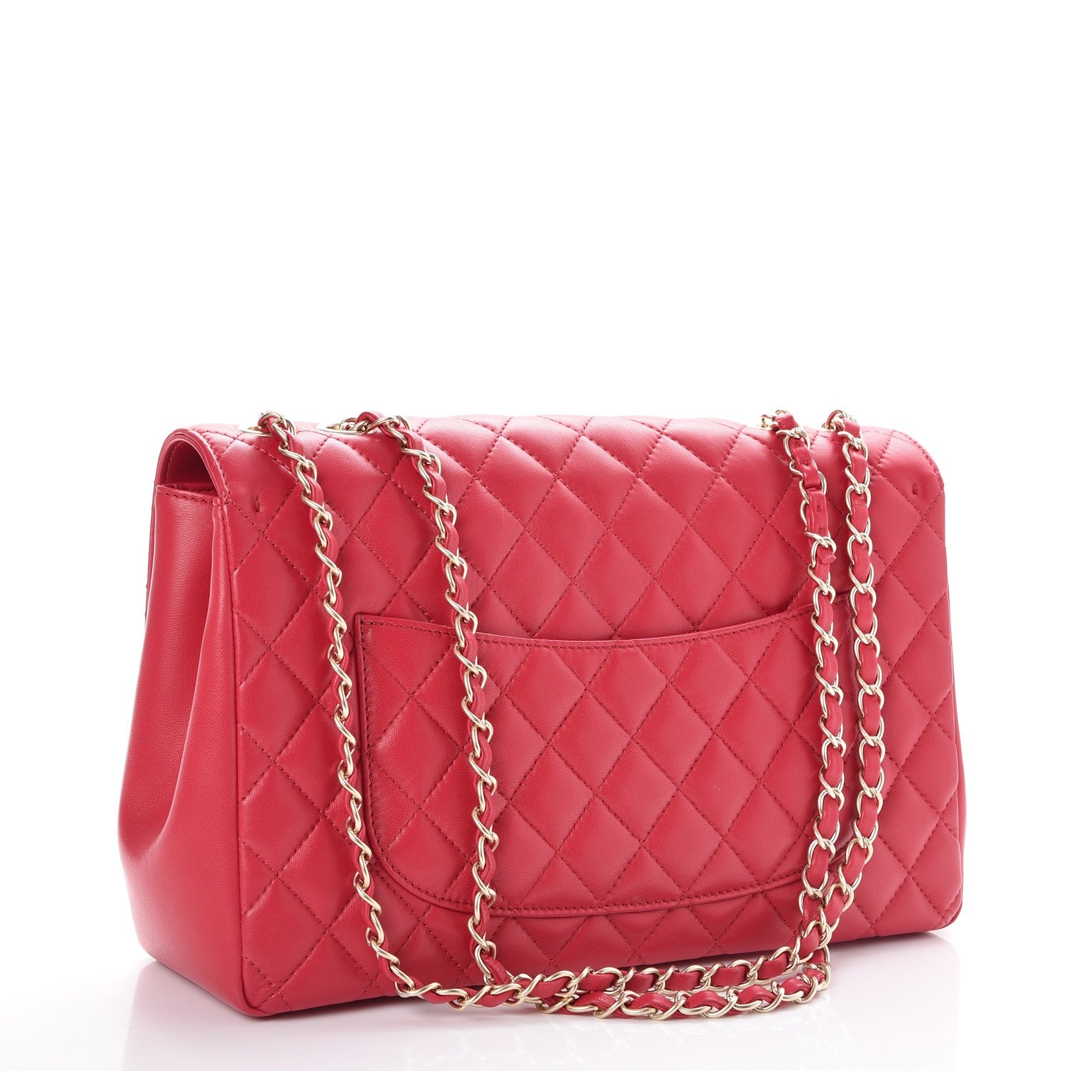 Chanel Lambskin Quilted Jumbo Mademoiselle Chic Flap Red 4 of 10