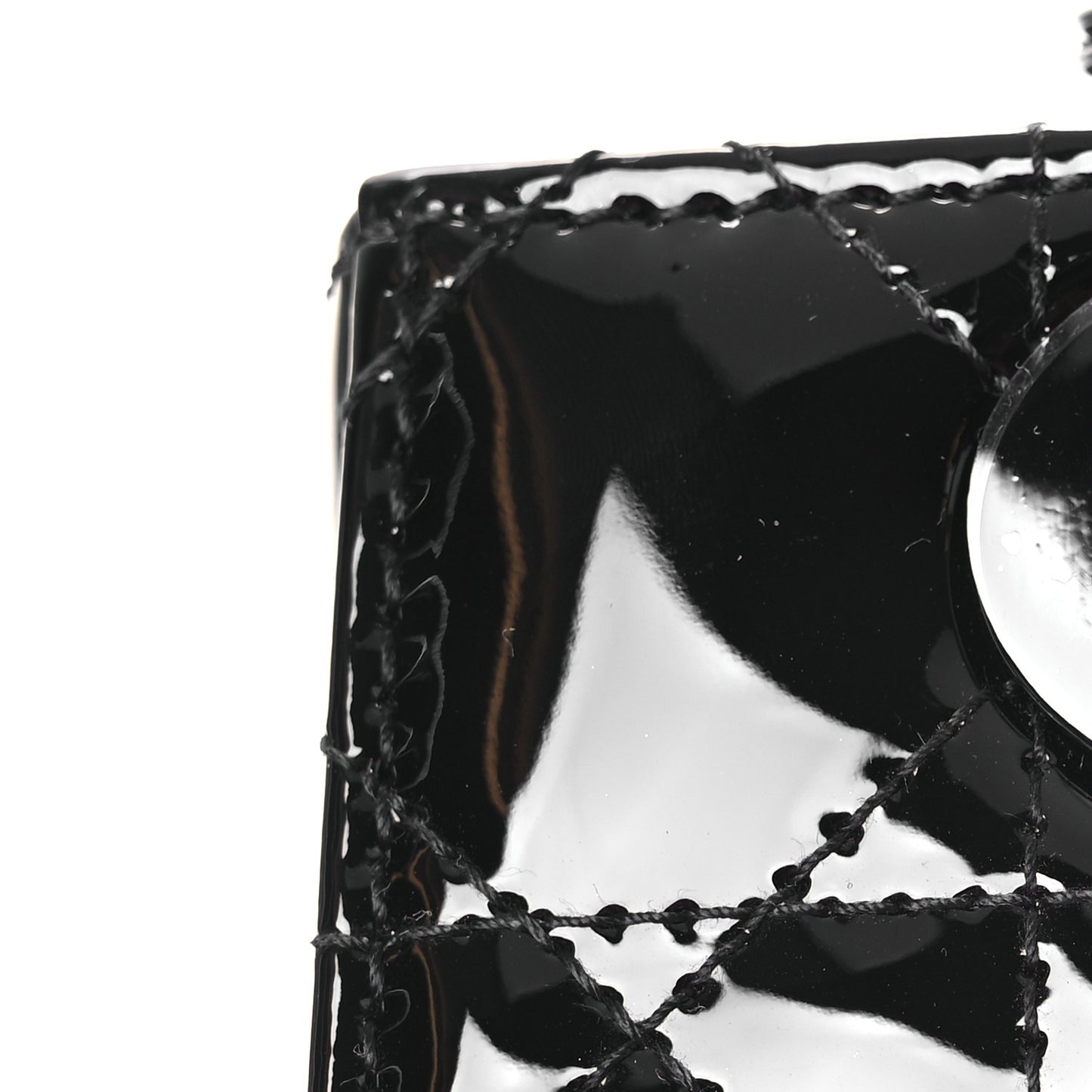 Ultraglossy Patent Cannage Small Lady Dior Black
