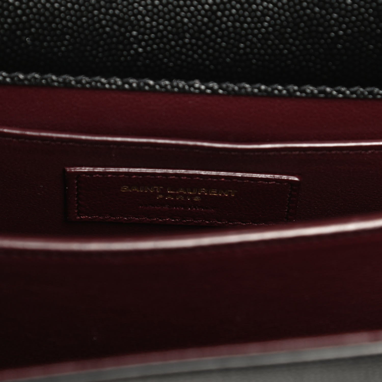 Saint Laurent Grain de Poudre Mini Classic Monogram Cassandra Top Handle Black Rouge Legion 6 of 12