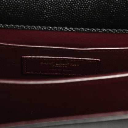Saint Laurent Grain de Poudre Mini Classic Monogram Cassandra Top Handle Black Rouge Legion 6 of 12