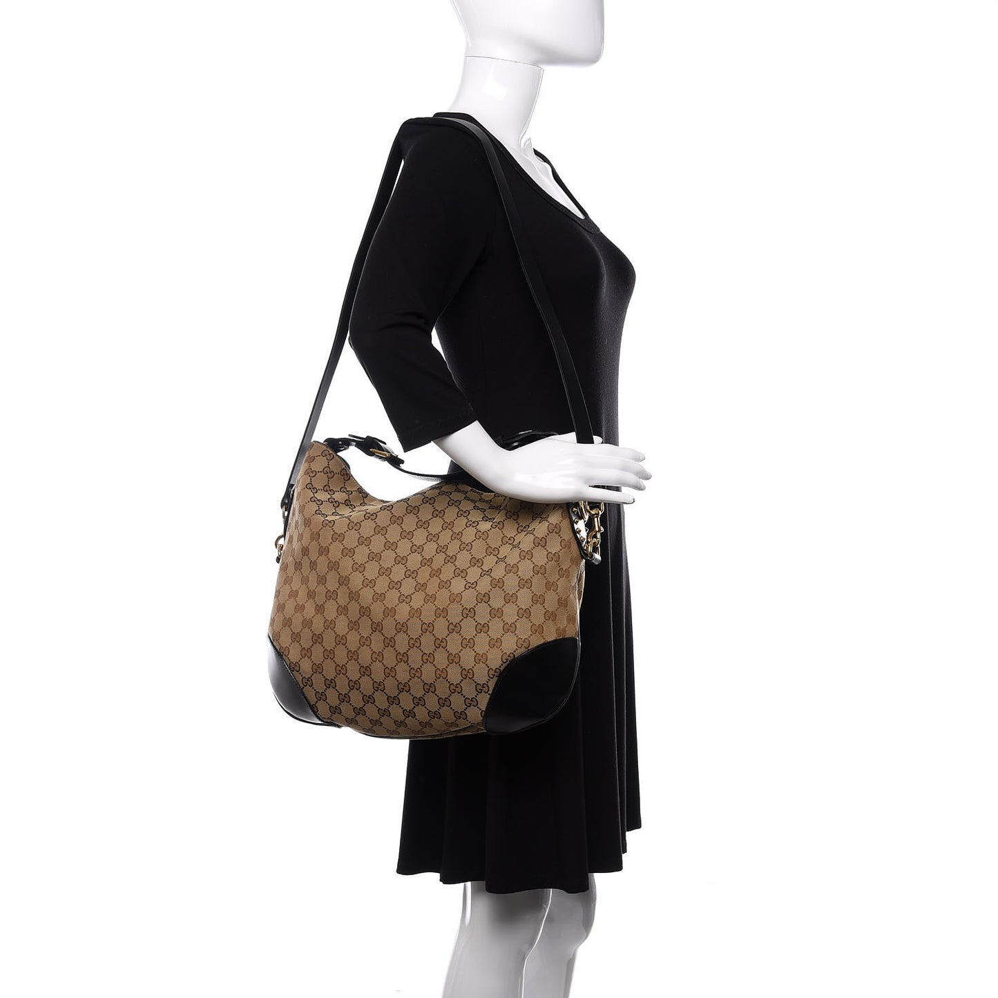 Monogram Medium Patti Stud Hobo Black