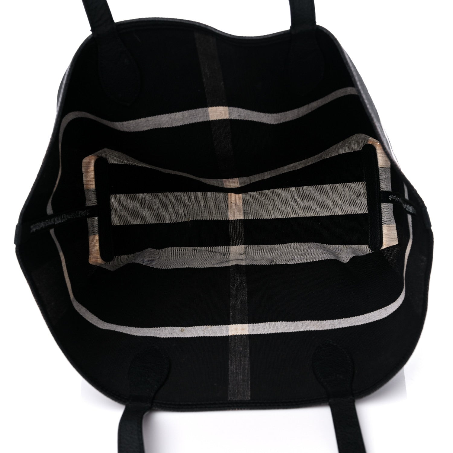 Burberry Coated Canvas Mega Check Medium Doodle Tote Black White 5 of 22