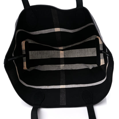 Burberry Coated Canvas Mega Check Medium Doodle Tote Black White 5 of 22