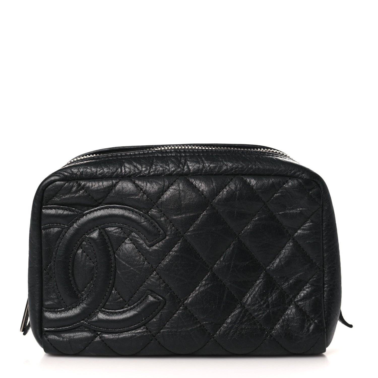Chanel Aged Calfskin Quilted Cambon Cosmetic Case Black 1 of 9