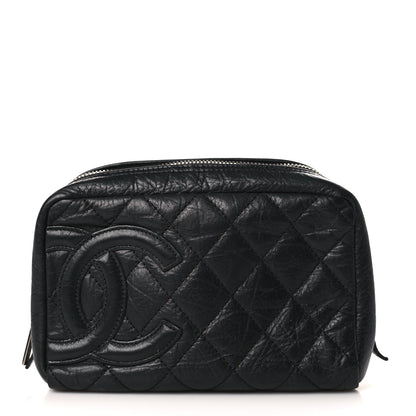 Chanel Aged Calfskin Quilted Cambon Cosmetic Case Black 1 of 9