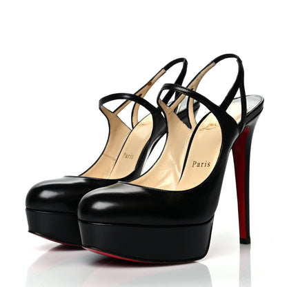 Christian Louboutin Mary Jane Slingbacks Pumps 37.5 Black 3 of 10