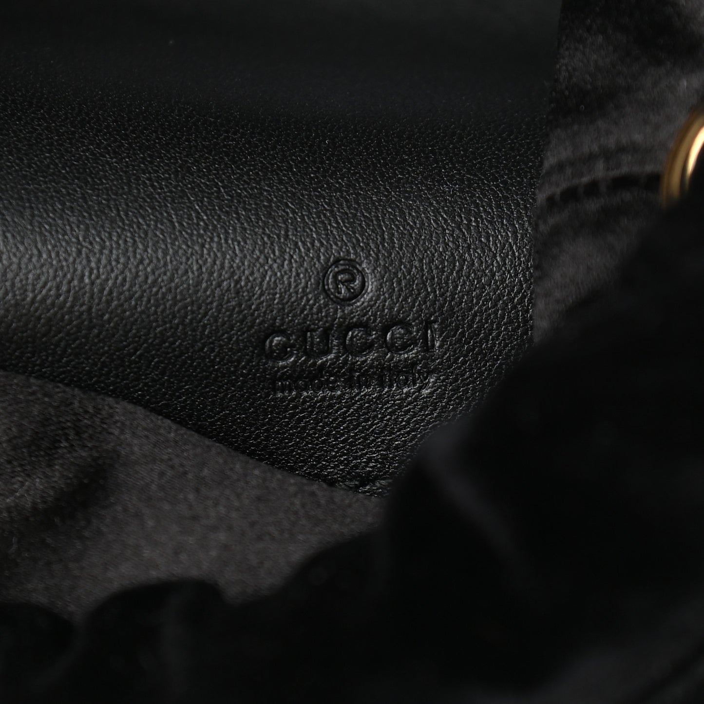 Velvet Matelasse Mini GG Marmont 2.0 Bucket Bag Black