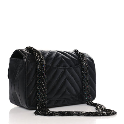 Chanel Aged Calfskin Chevron Quilted 2.55 Reissue Mini Flap So Black 3 of 10