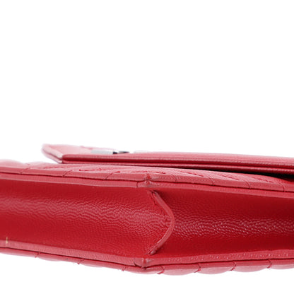 Saint Laurent Grain De Poudre Matelasse Chevron Monogram Chain Wallet Palissandre 9 of 9