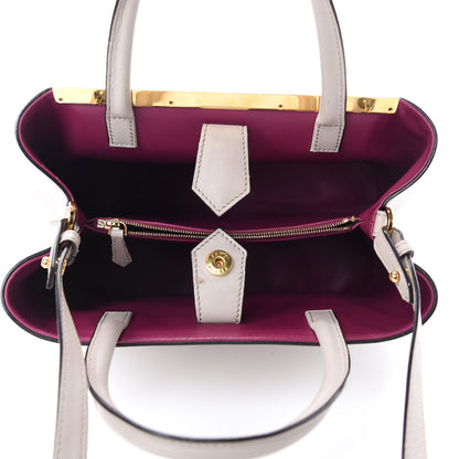 Fendi Vitello Dolce Century Petite 2Jours Tote Grigio Polvere Ciclamino 5 of 12