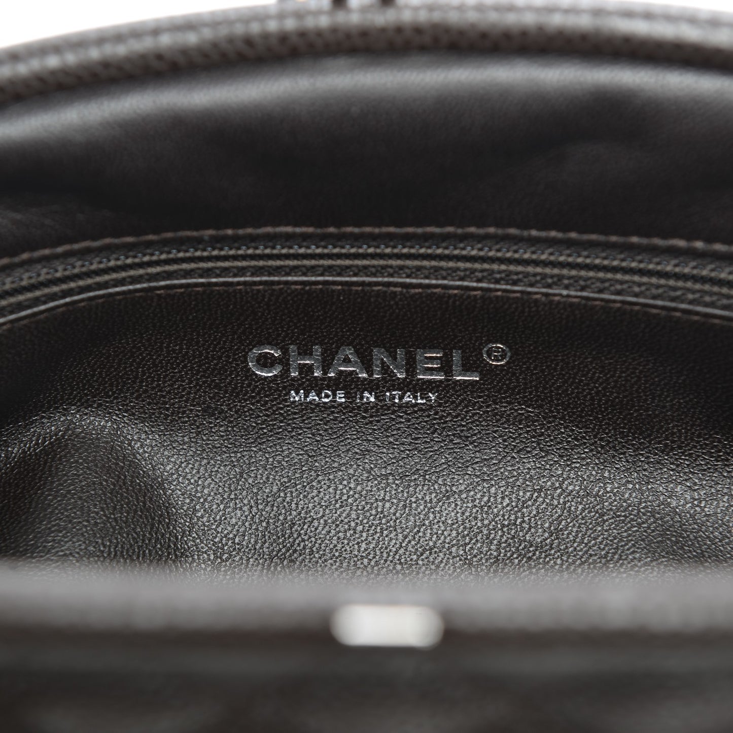 Caviar Quilted Timeless Clutch Dark Brown