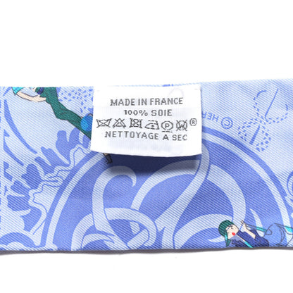 Hermes Silk Ex-Libris Les Parisiennes Twilly Ciel Turquoise Lavender 4 of 5