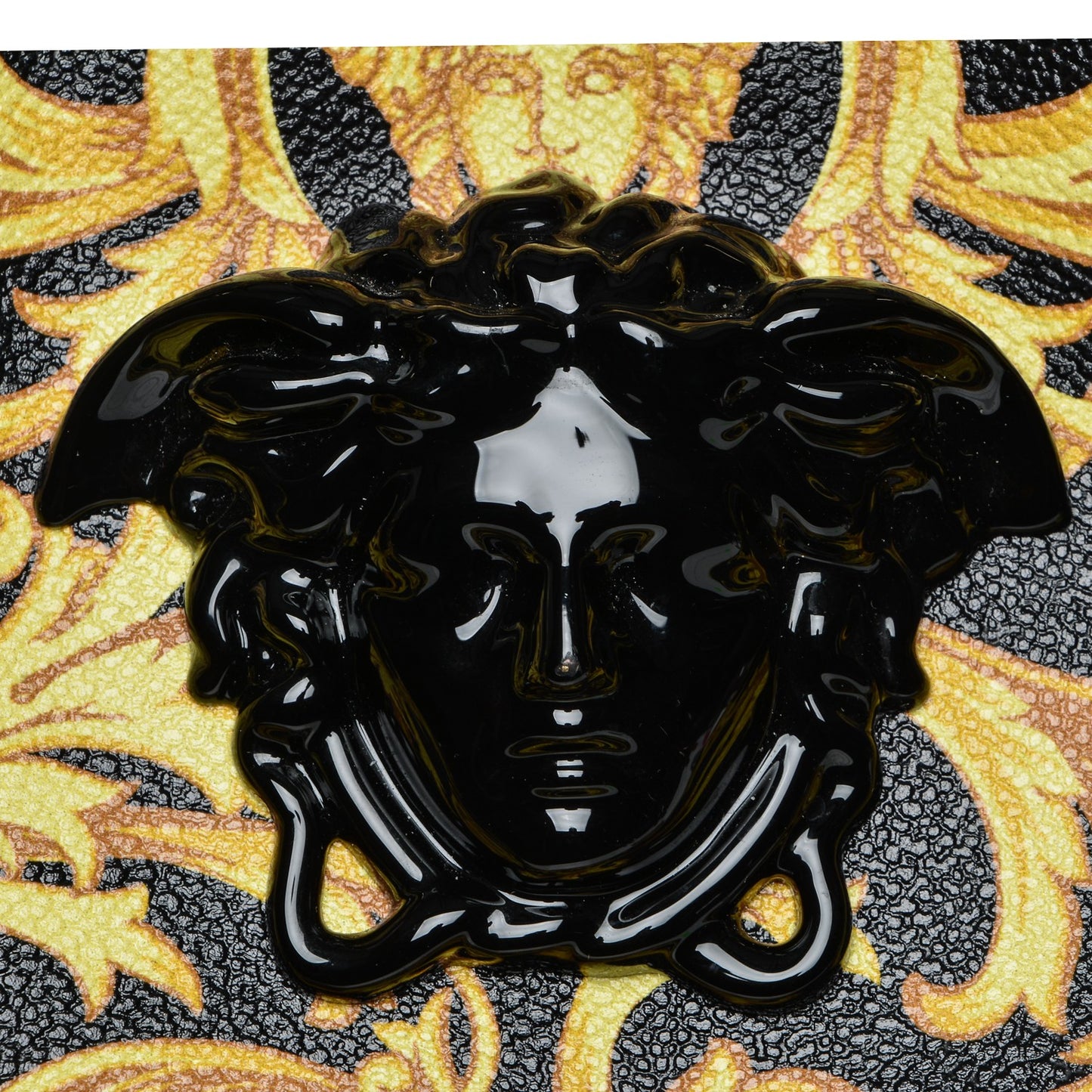 PVC Barocco Printed Tote Black Gold