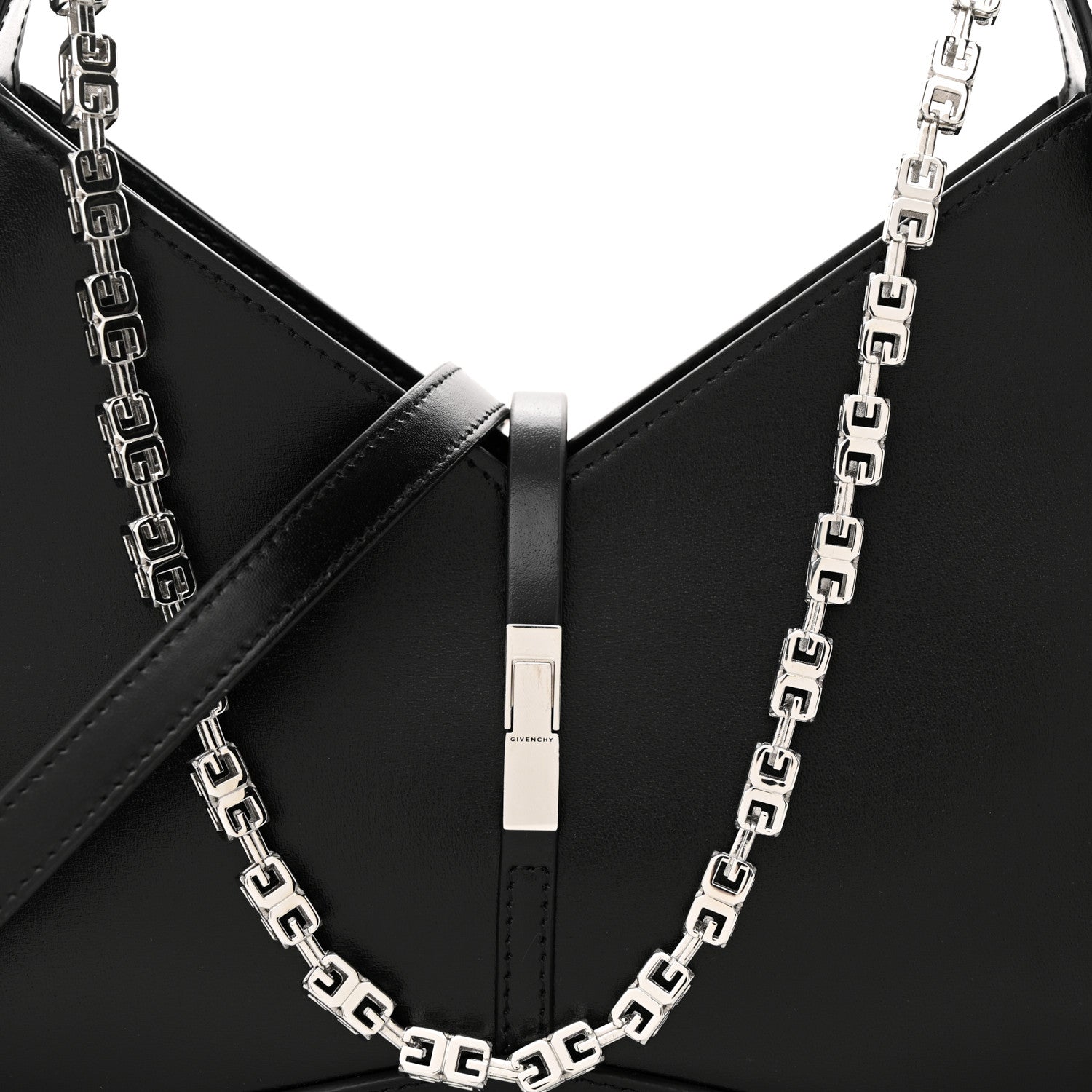 Givenchy Box Calfskin Small Zipped Cut Out Shoulder Bag Black 7 of 9