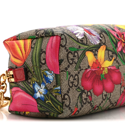 Gucci Soft GG Supreme Monogram Flora Calfskin Small Ophidia Cosmetic Case Beige Ebony Multicolor Rosso 9 of 11