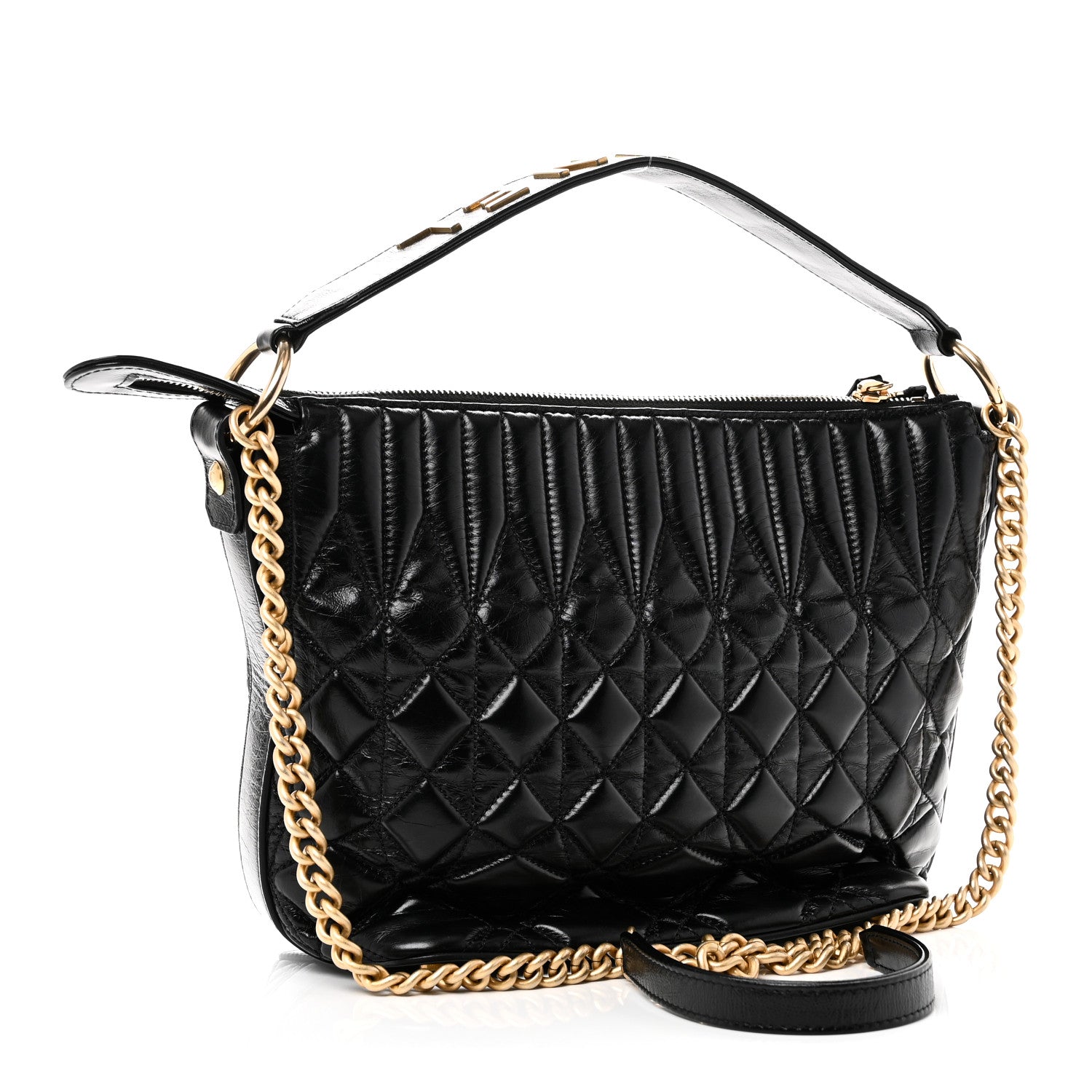 Chanel Glazed Calfskin Quilted State Of The Art Hobo Black 3 of 10