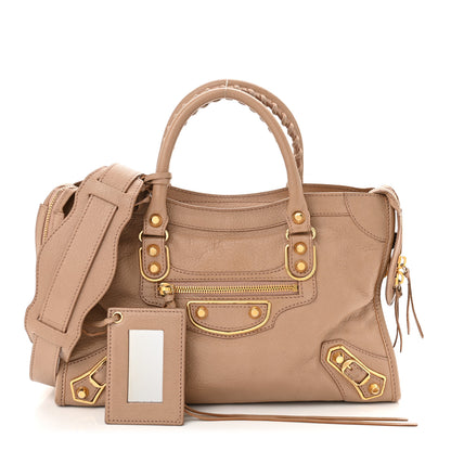 Balenciaga Chevre Gold Metallic Edge Hardware S City Rose Des Sables 2 of 11