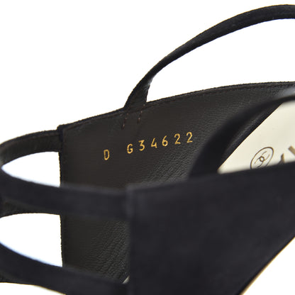 Chanel Suede Pearl Sandals 39 Black 8 of 11
