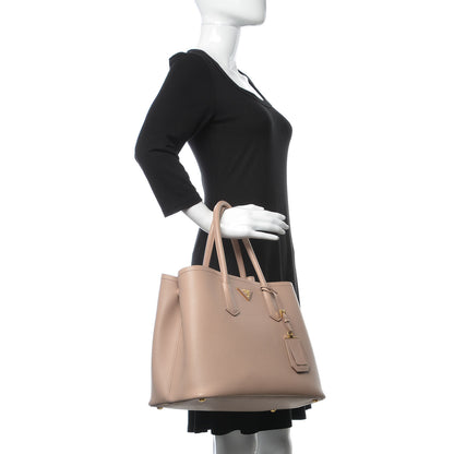 Prada Saffiano Cuir Medium Double Bag Cammeo Rosa 2 of 13