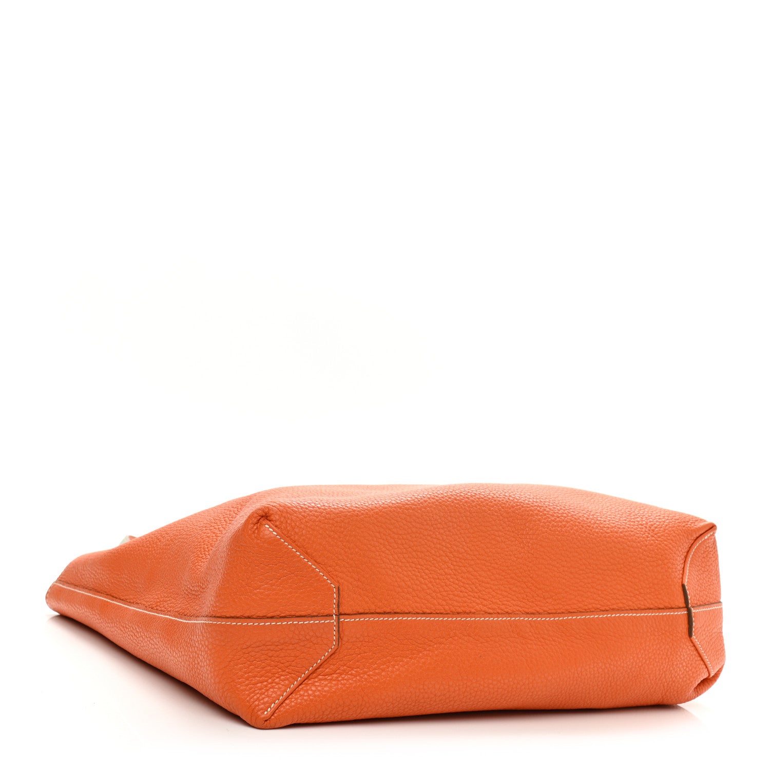 Hermes Taurillon Clemence Double Sens 36 Reversible Tote Gris Perle Orange 6 of 15
