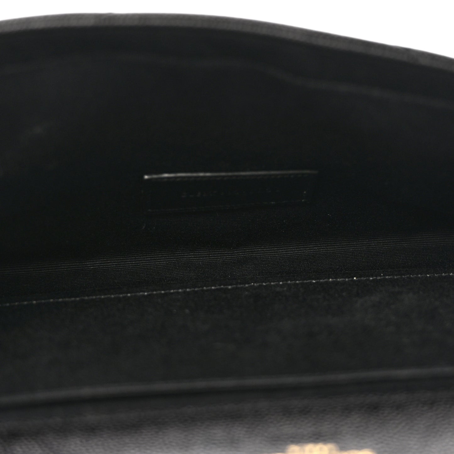 Grain De Poudre Matelasse Chevron Monogram Envelope Clutch Black