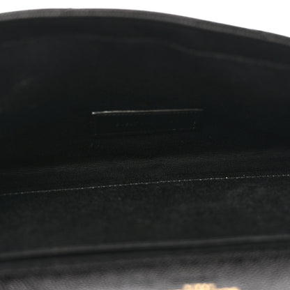 Saint Laurent Grain De Poudre Matelasse Chevron Monogram Envelope Clutch Black 5 of 12