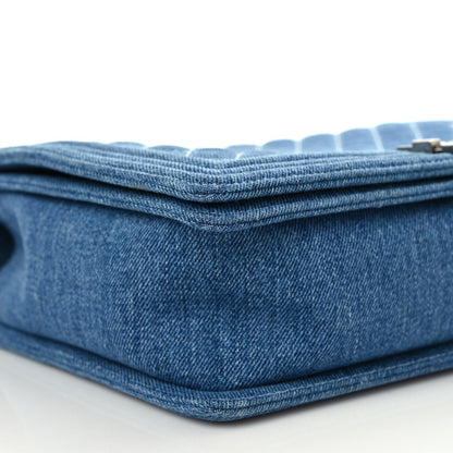 Chanel Denim Quilted Large Boy Flap Blue 8 of 10