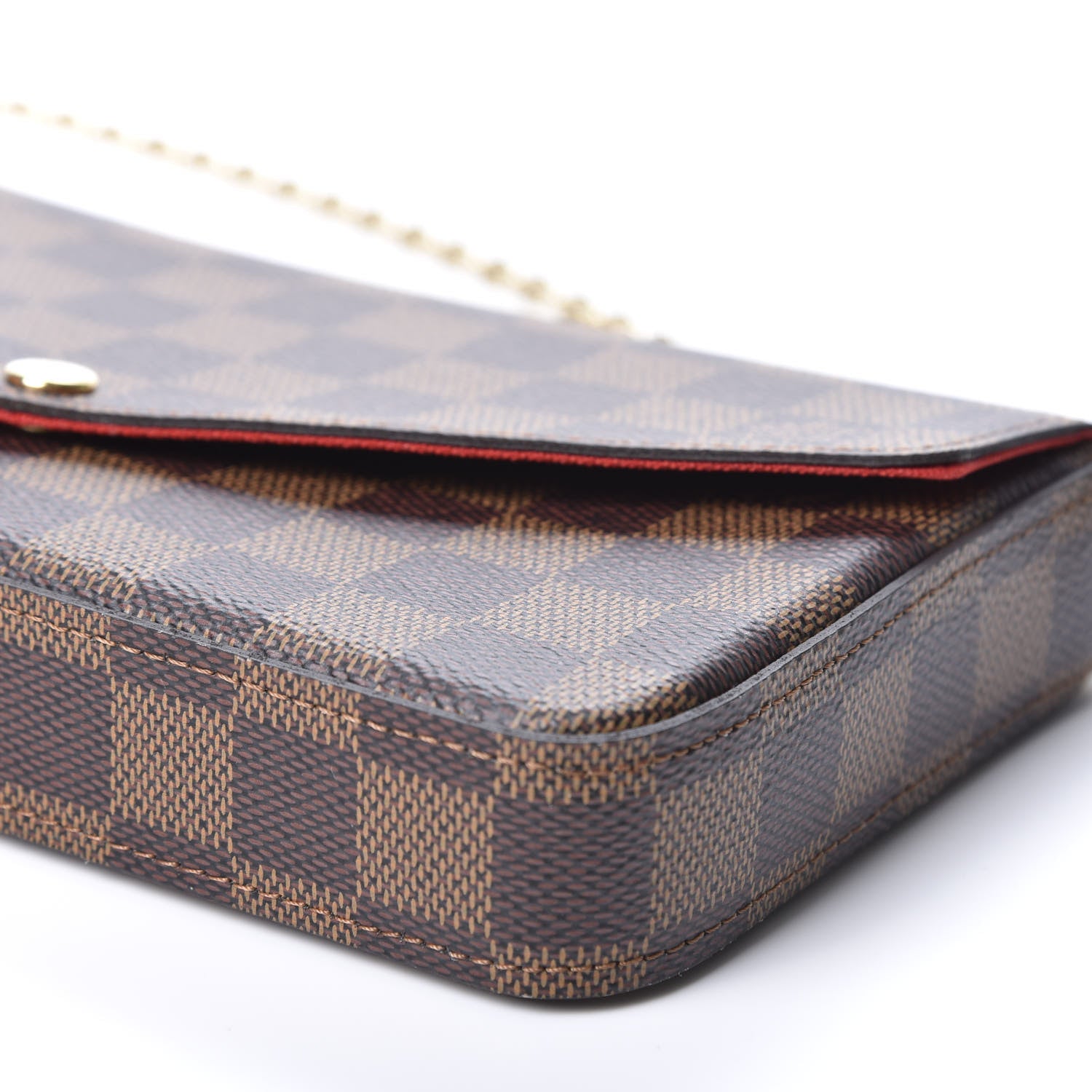 Louis Vuitton Damier Ebene Pochette Felicie Chain Wallet 6 of 12