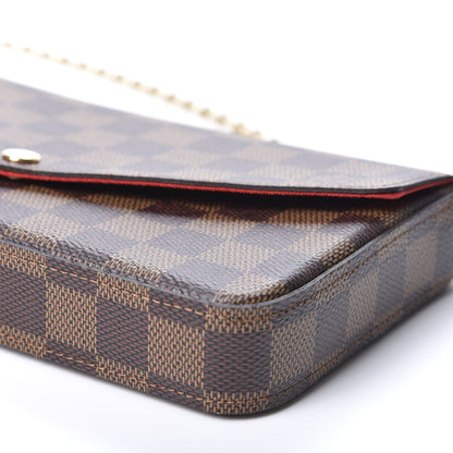 Louis Vuitton Damier Ebene Pochette Felicie Chain Wallet 6 of 12