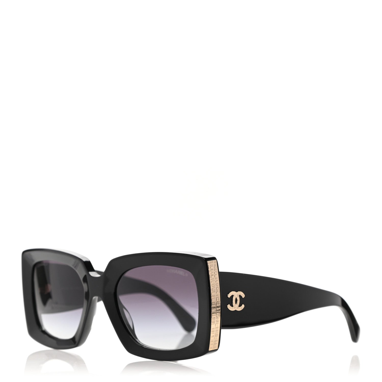 Chanel Acetate Rectangle Sunglasses 5435 Black 1 of 4