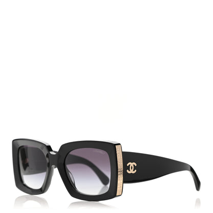 Chanel Acetate Rectangle Sunglasses 5435 Black 1 of 4