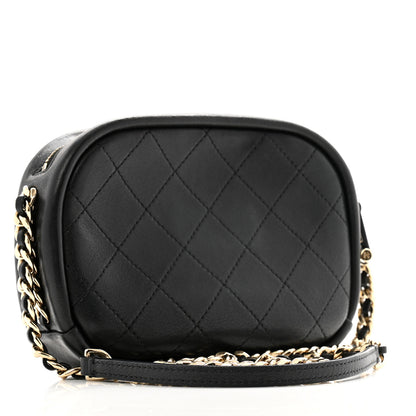 Chanel Goatskin Quilted Small Casual Trip Camera Case Black 3 of 13