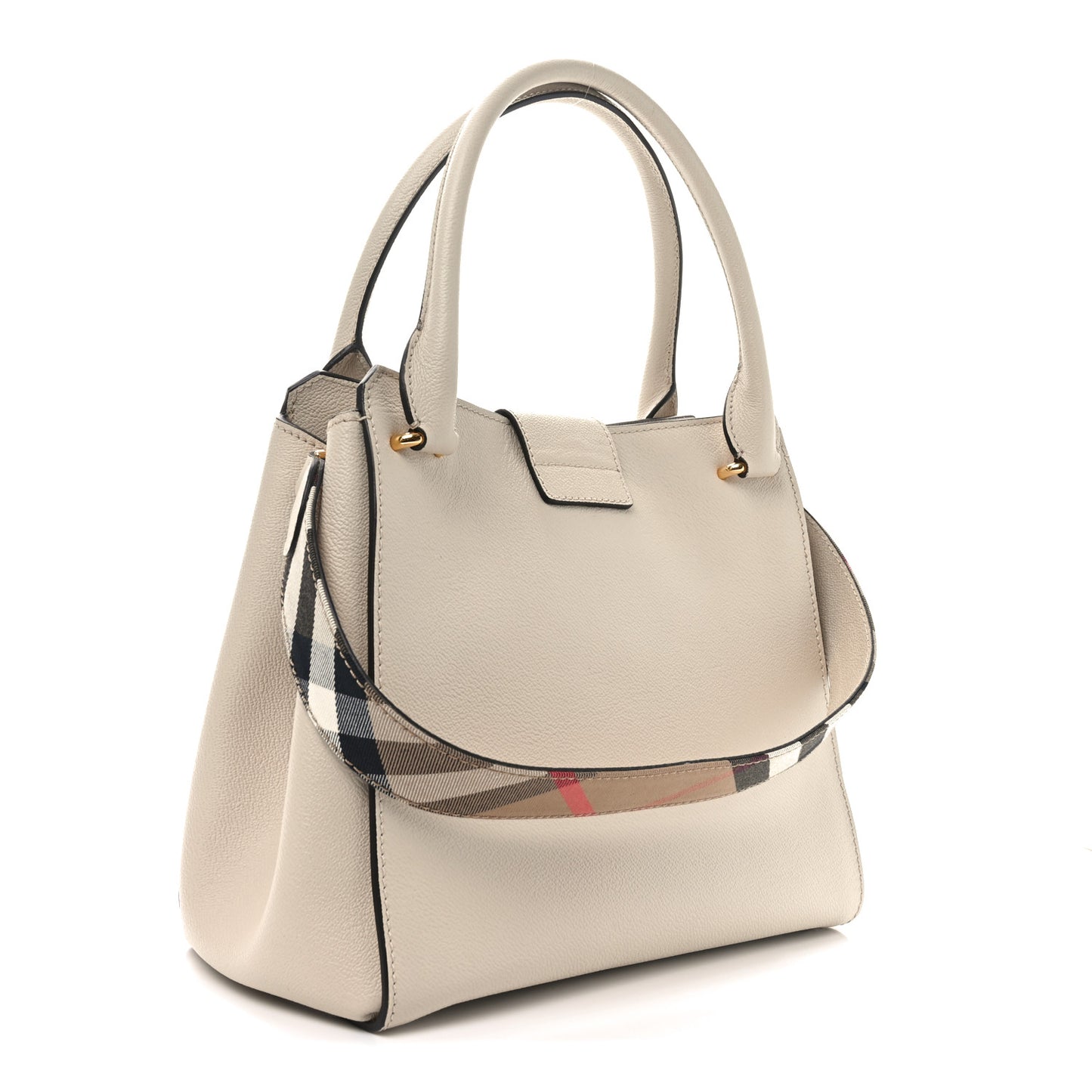 Soft Grain Calfskin Medium Buckle Tote Limestone