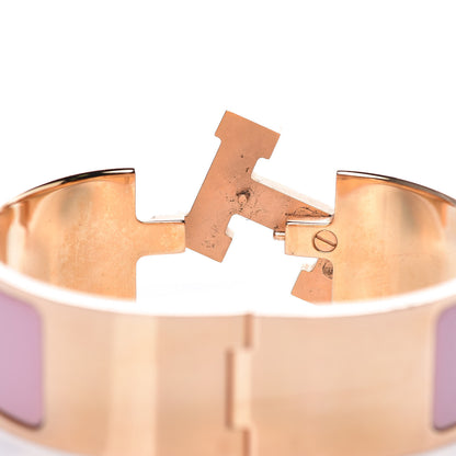 Hermes Enamel Wide Clic Clac H Bracelet PM Rose Nacarat 5 of 6