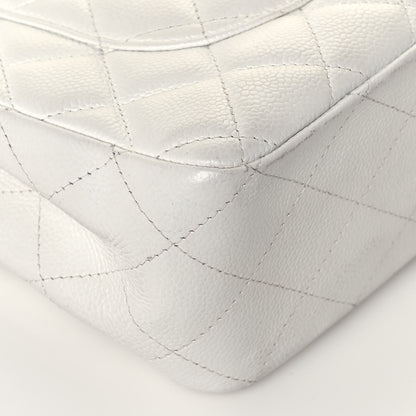 Chanel Caviar Quilted Jumbo Single Flap White 11 of 17