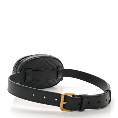Gucci Calfskin Matelasse GG Marmont Belt Bag 85 34 Black 3 of 10