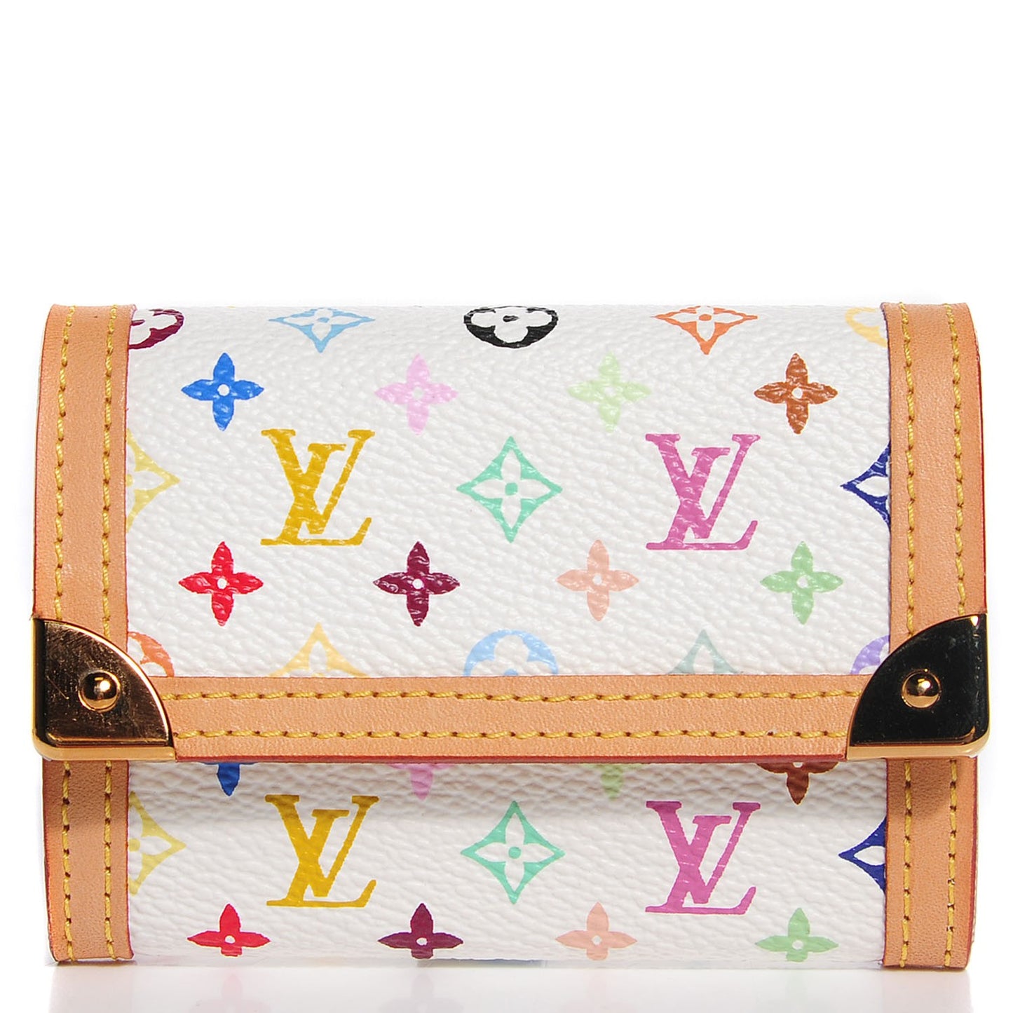 Monogram Multicolor Porte-Monnaie Plat Coin Purse White