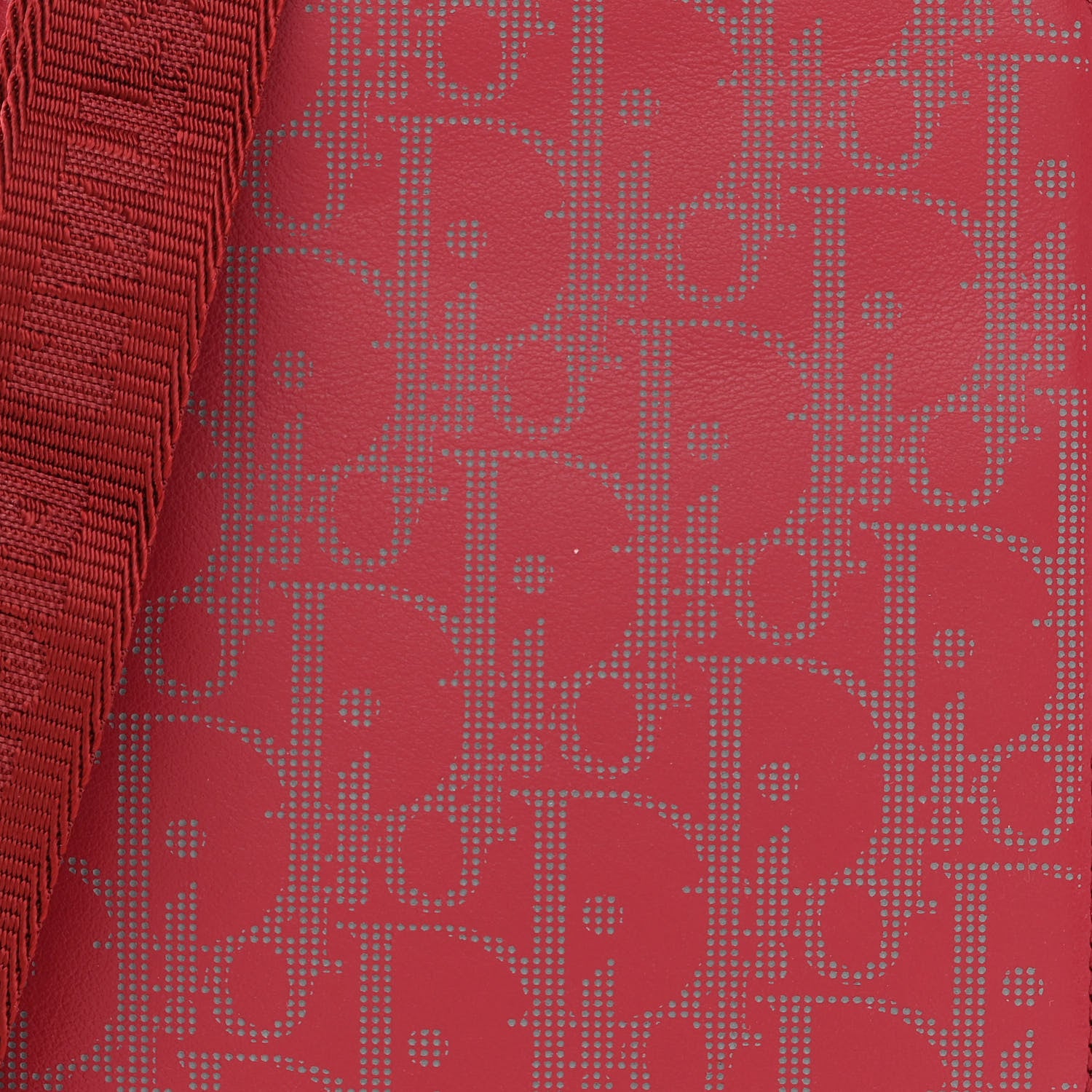 Christian Dior Calfskin Oblique Galaxy Perforated World Tour Messenger Pouch Red White 8 of 10