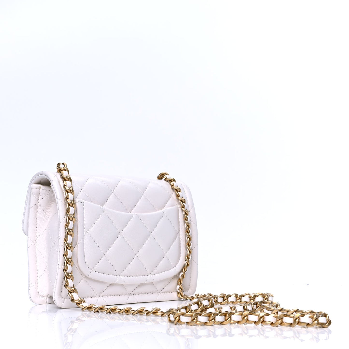 Caviar Quilted Mini Sweet Classic Flap White