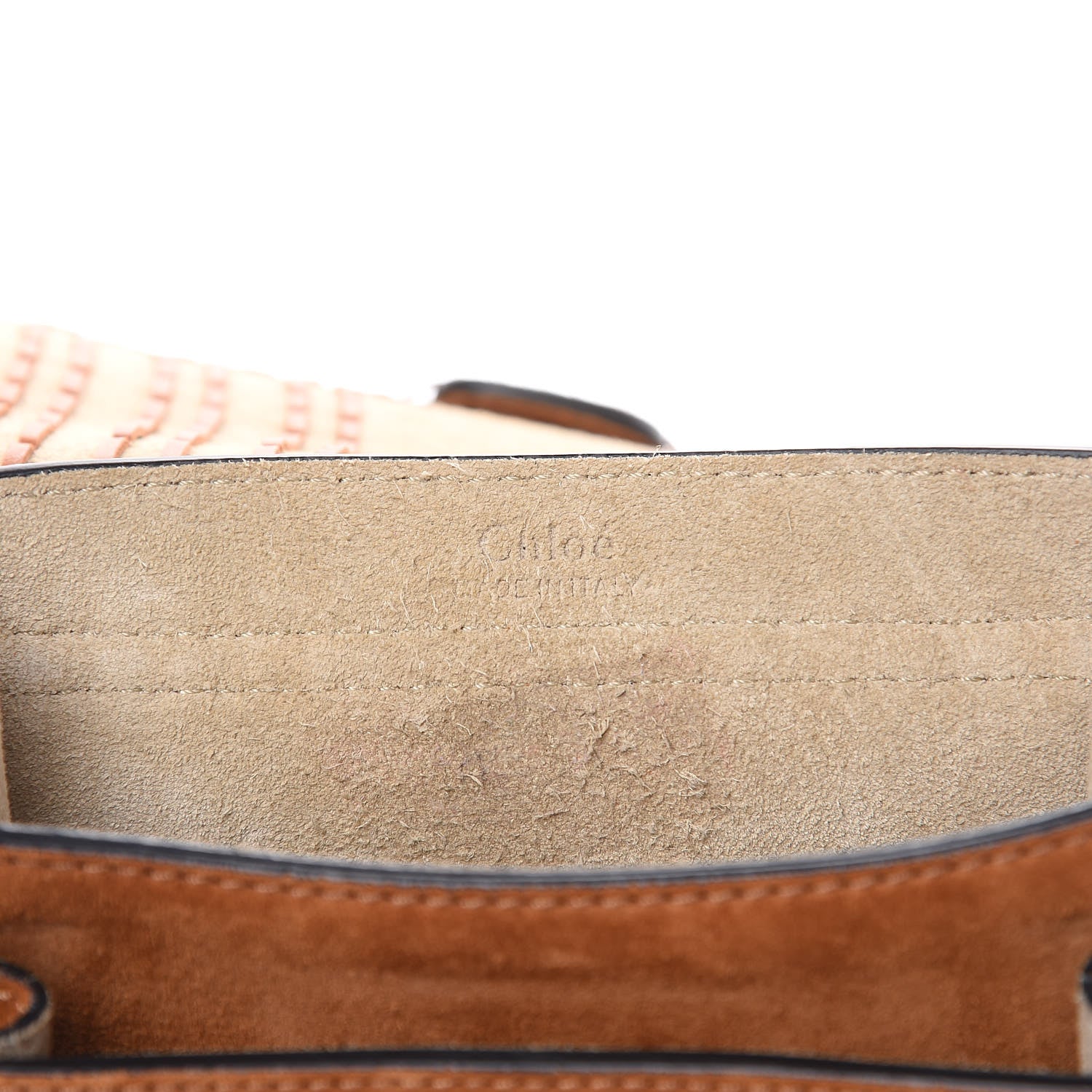 Chloe Suede Calfskin Braided Mini Hudson Shoulder Bag Caramel 5 of 12