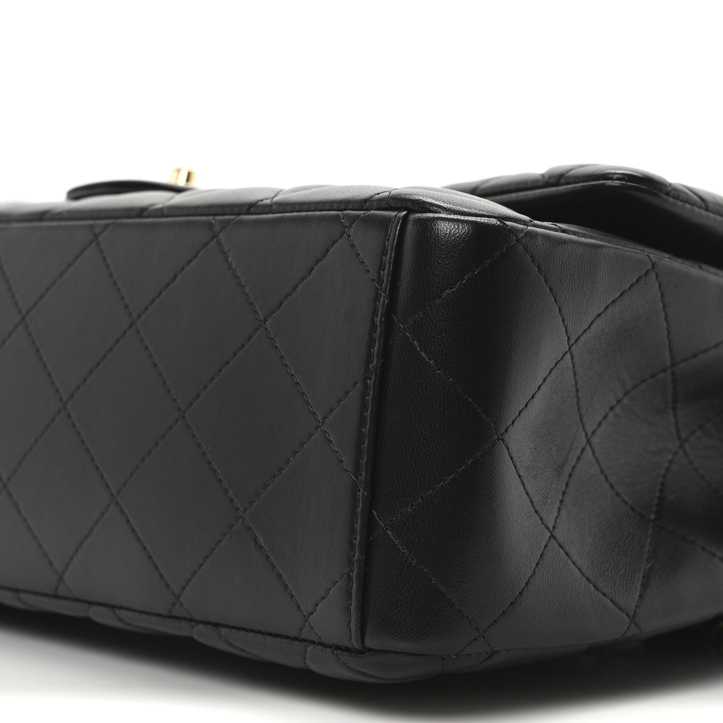 Lambskin Quilted Maxi Double Flap Black