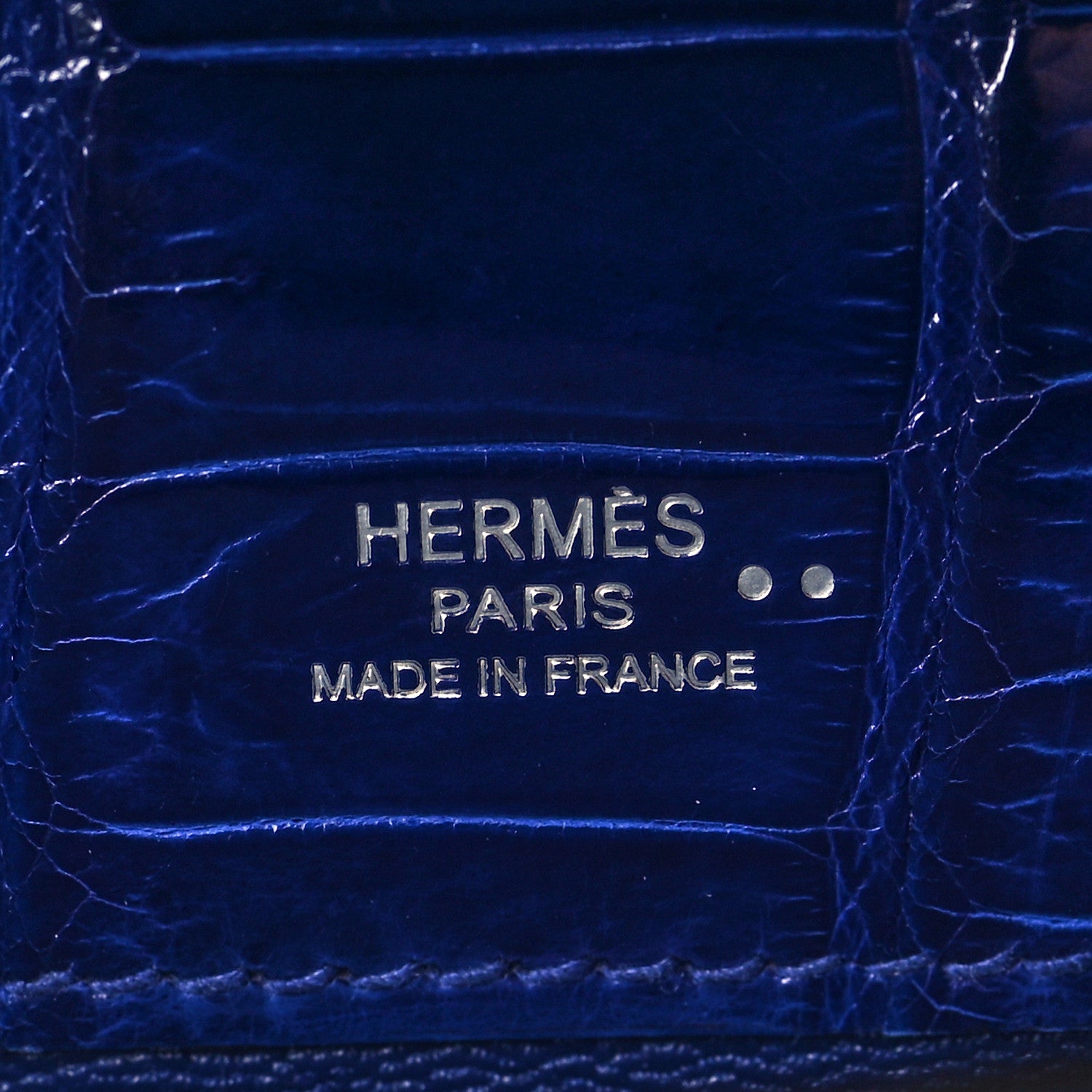 Hermes Shiny Niloticus Crocodile Kelly Cut Pochette Bleu Electrique 6 of 10