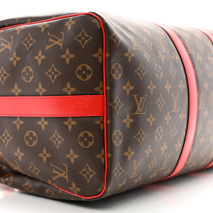 Louis Vuitton Calfskin Monogram Keepall Bandouliere 50 Coquelicot 9 of 11