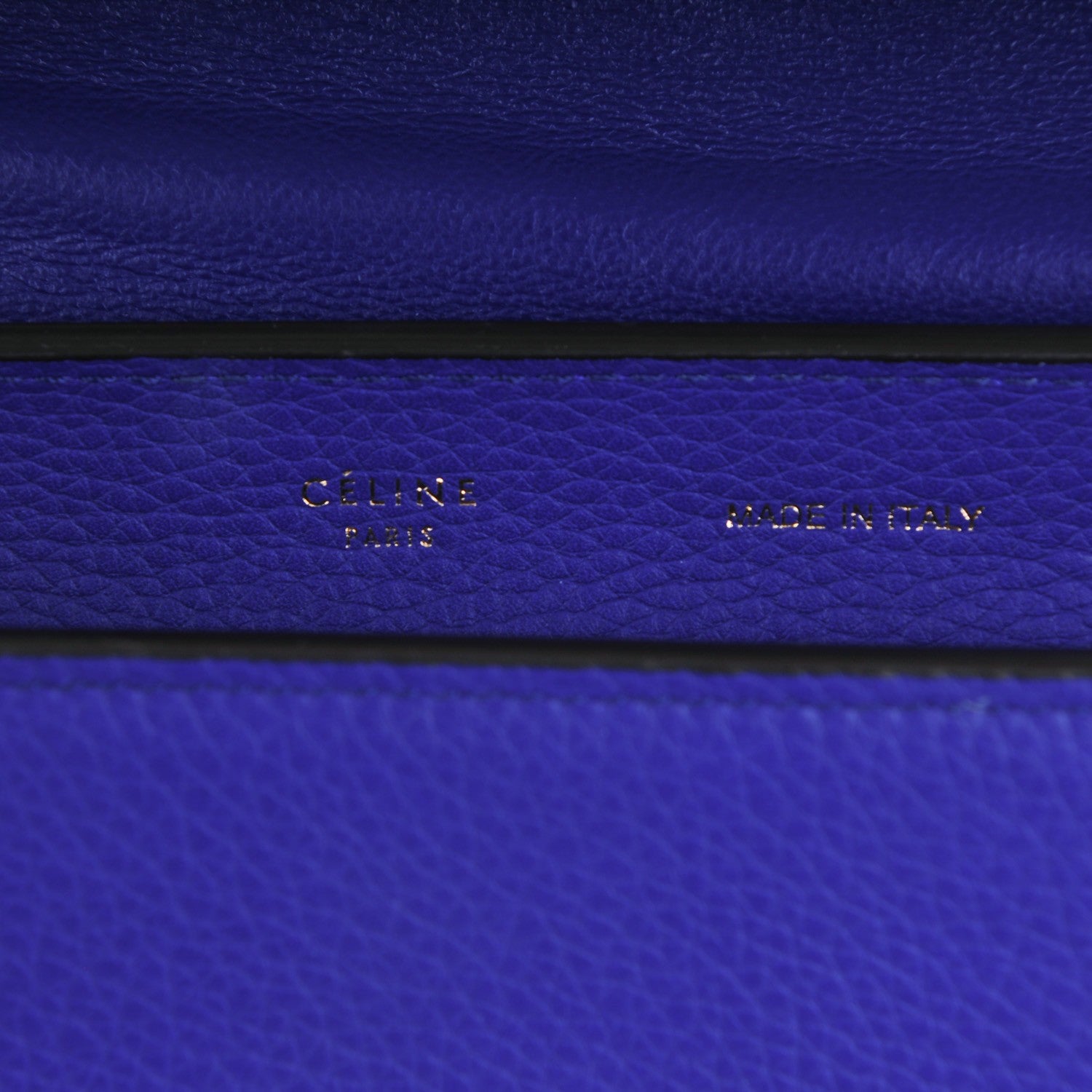 Celine Drummed Calfskin Suede Medium Trapeze Indigo 7 of 9