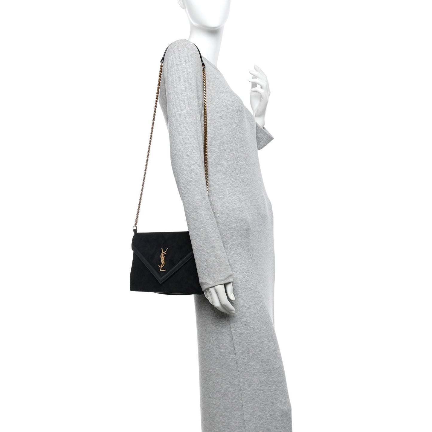 Suede Calfskin Monogram Le Sept Chain Bag Black