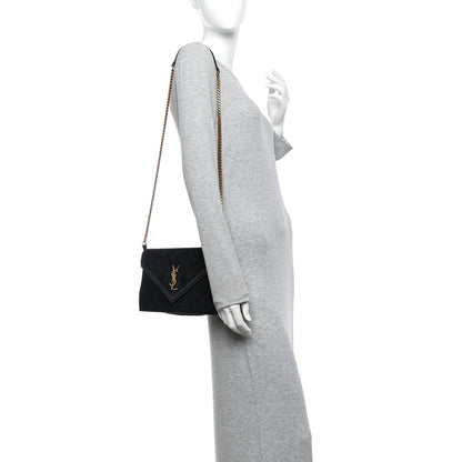 Saint Laurent Suede Calfskin Monogram Le Sept Chain Bag Black 2 of 14