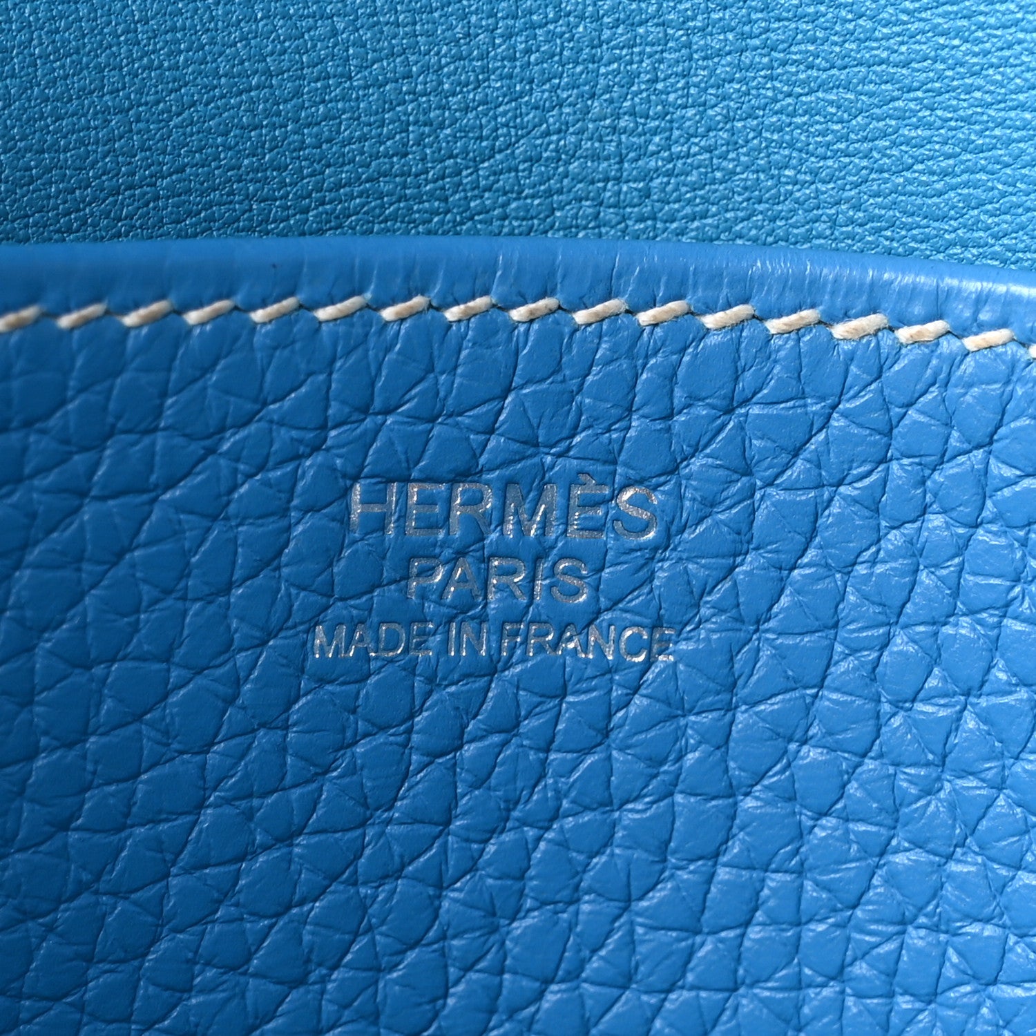 Hermes Taurillon Clemence Halzan 31 GM Bleu Zanzibar 6 of 11