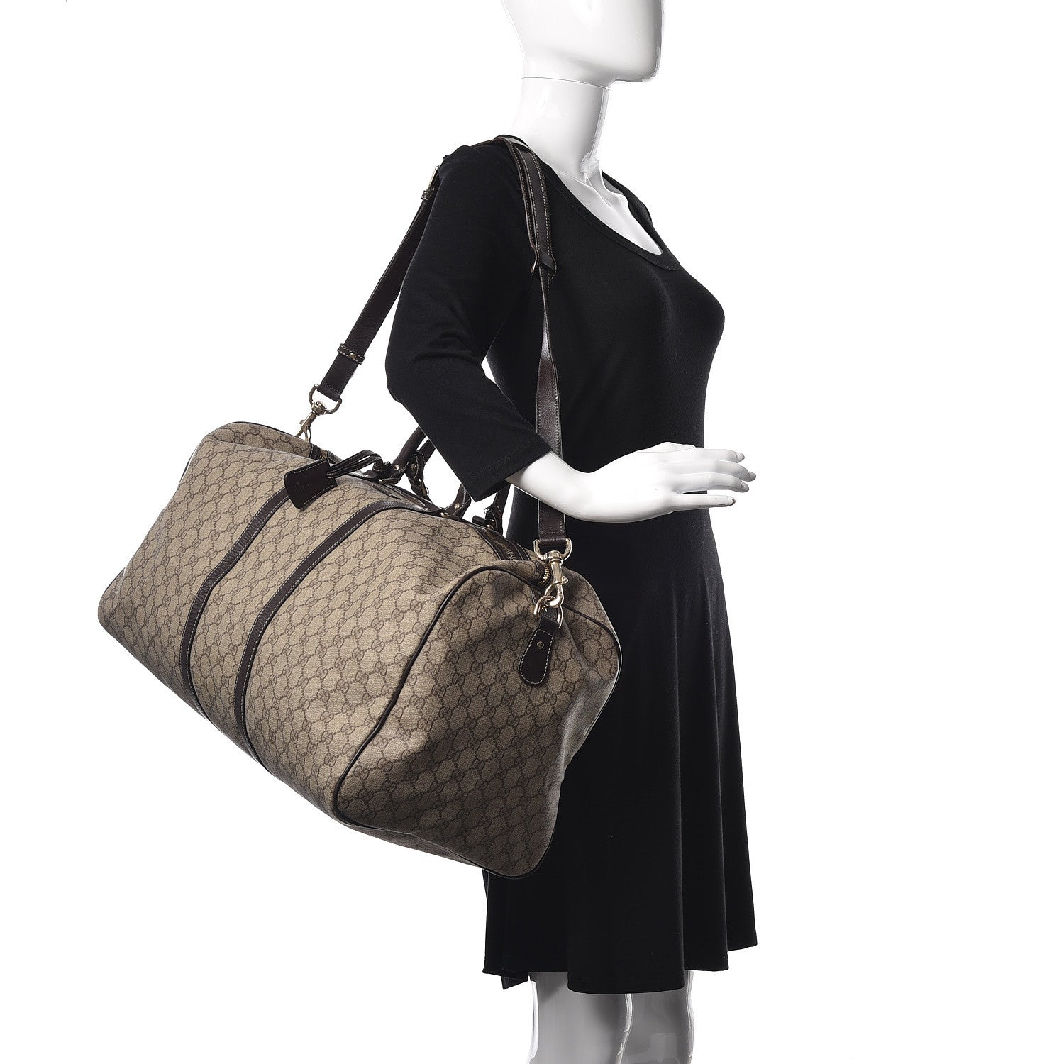Gucci GG Plus Monogram Large Carry On Duffle Bag Brown 2 of 14