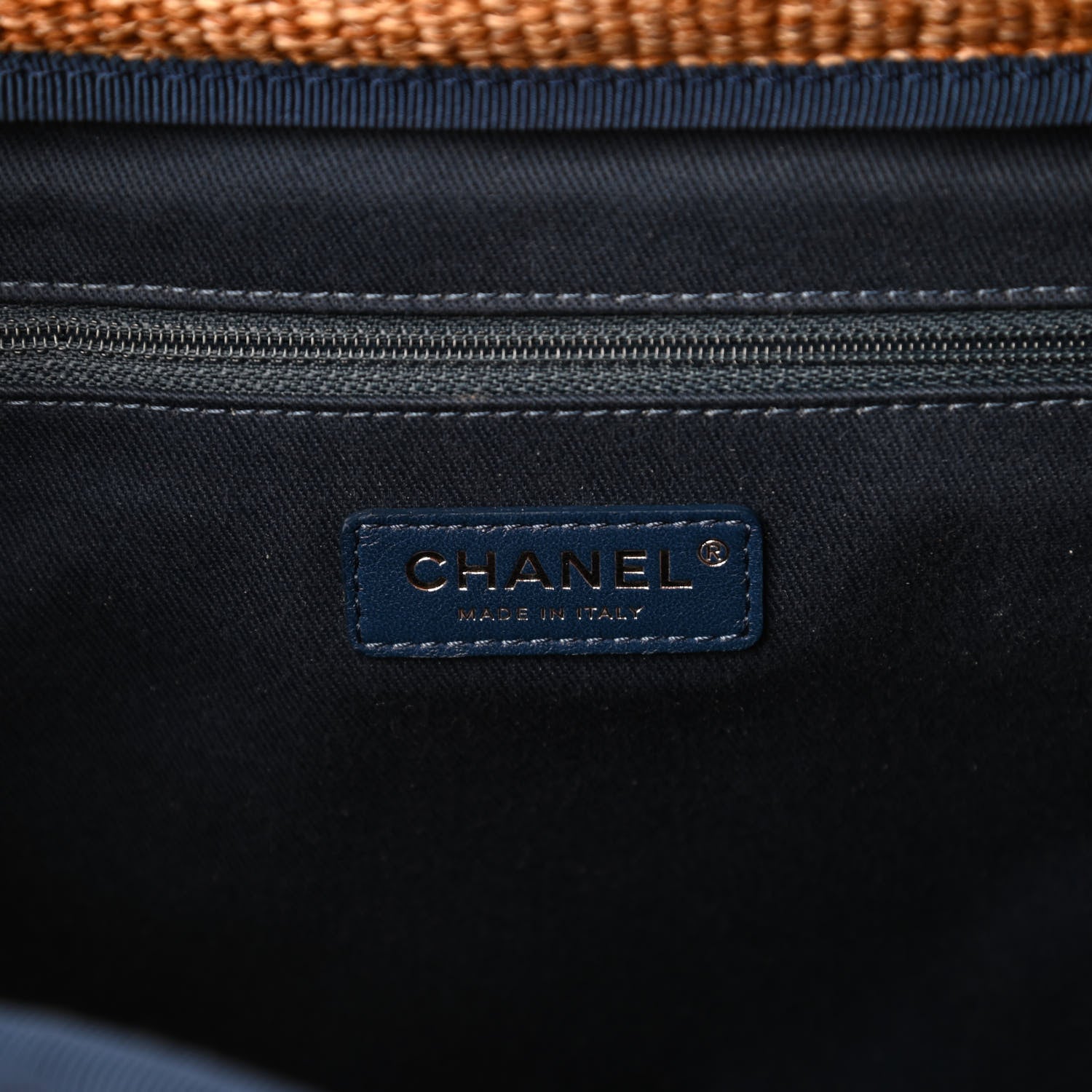 Chanel Mixed Fibers Large Shopping Bag Blue Beige 8 of 11